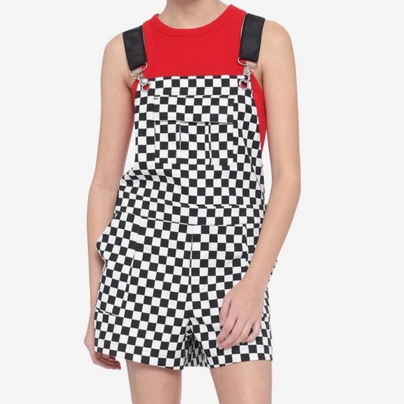 Hot Topic Pants - Hot Topic checkered shortalls BNWT!